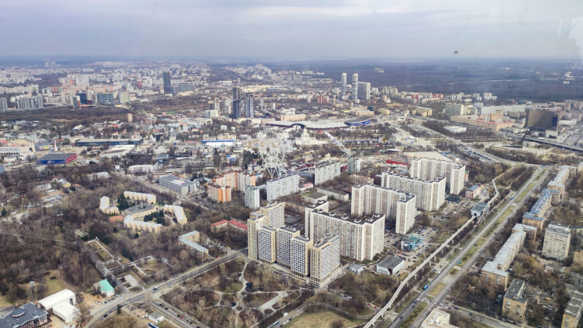 Панорама Москвы со смотровой площадки Останкинской башни